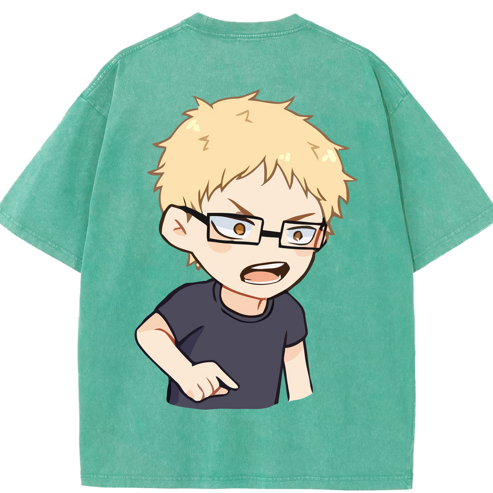 （画像用） ハイキュー!! Haikyu!! 綿100% ヴィンテージ風 半袖Tシャツ（背面プリント）